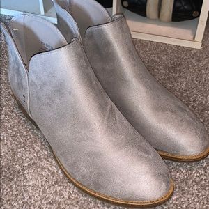 Grey suede booties